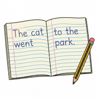 ks1 icon writing a sentence in a book (Small)